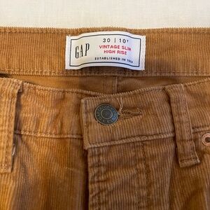 GAP Vintage Slim High Rise Corduroy Pants, Size 30 Tall